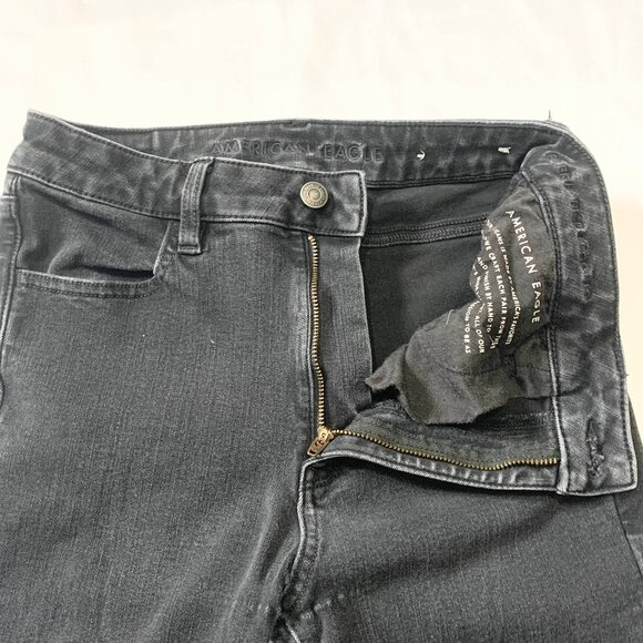 VTG Y2k 2000S American Eagle Womens 360 Next Level Stretch Black Denim Jeans - Picture 4 of 7